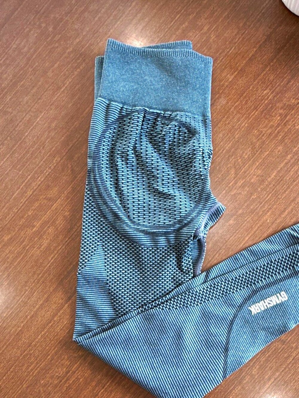 Gymshark Womens Gray Black Geometric Ankle Leggings M Stretch Logo